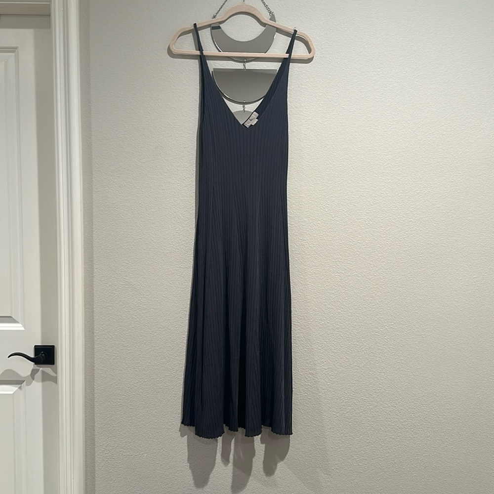 Grey rib knit dress
